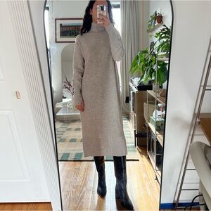 COS Gray Beige Wool Sweater Dress